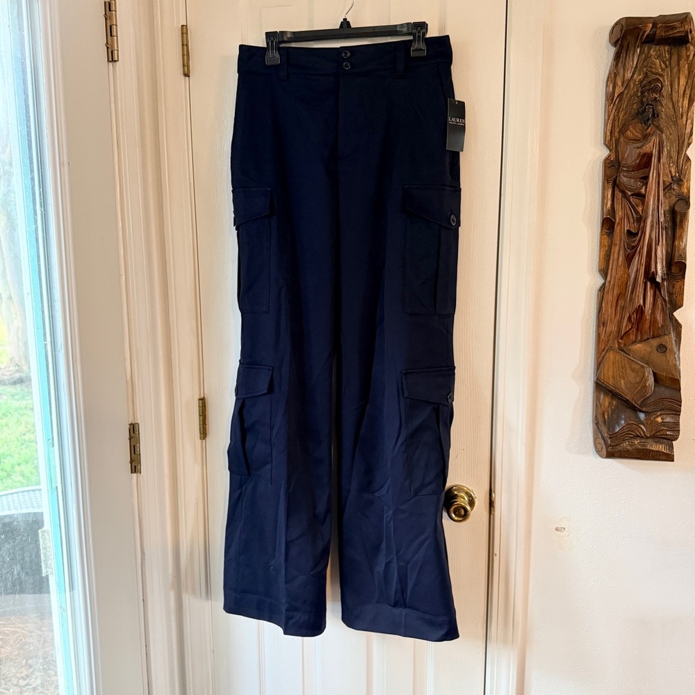 Lauren Ralph Lauren Faille Cargo Pant Navy Blue 8 - Picture 5 of 12